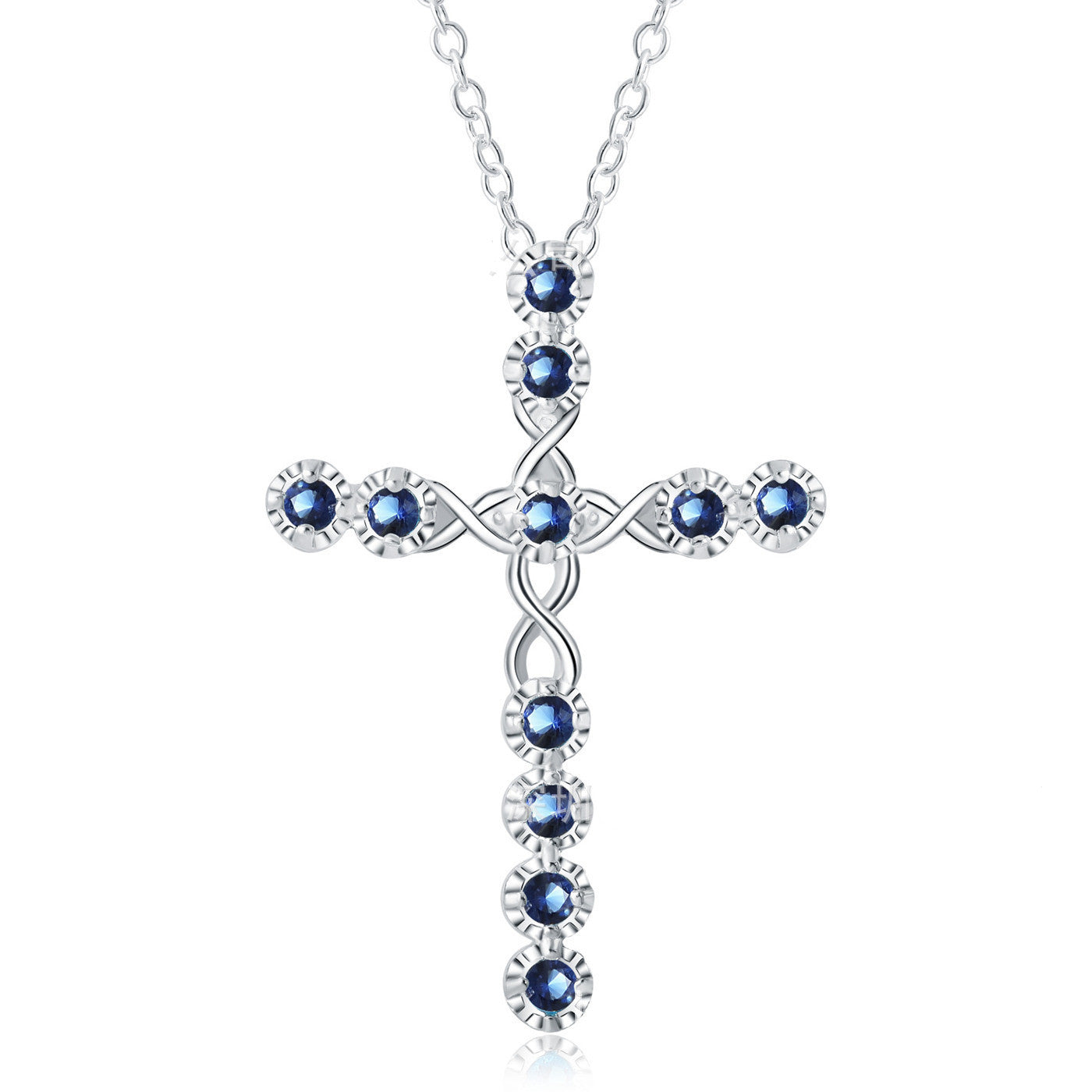 Creative silver cross necklace