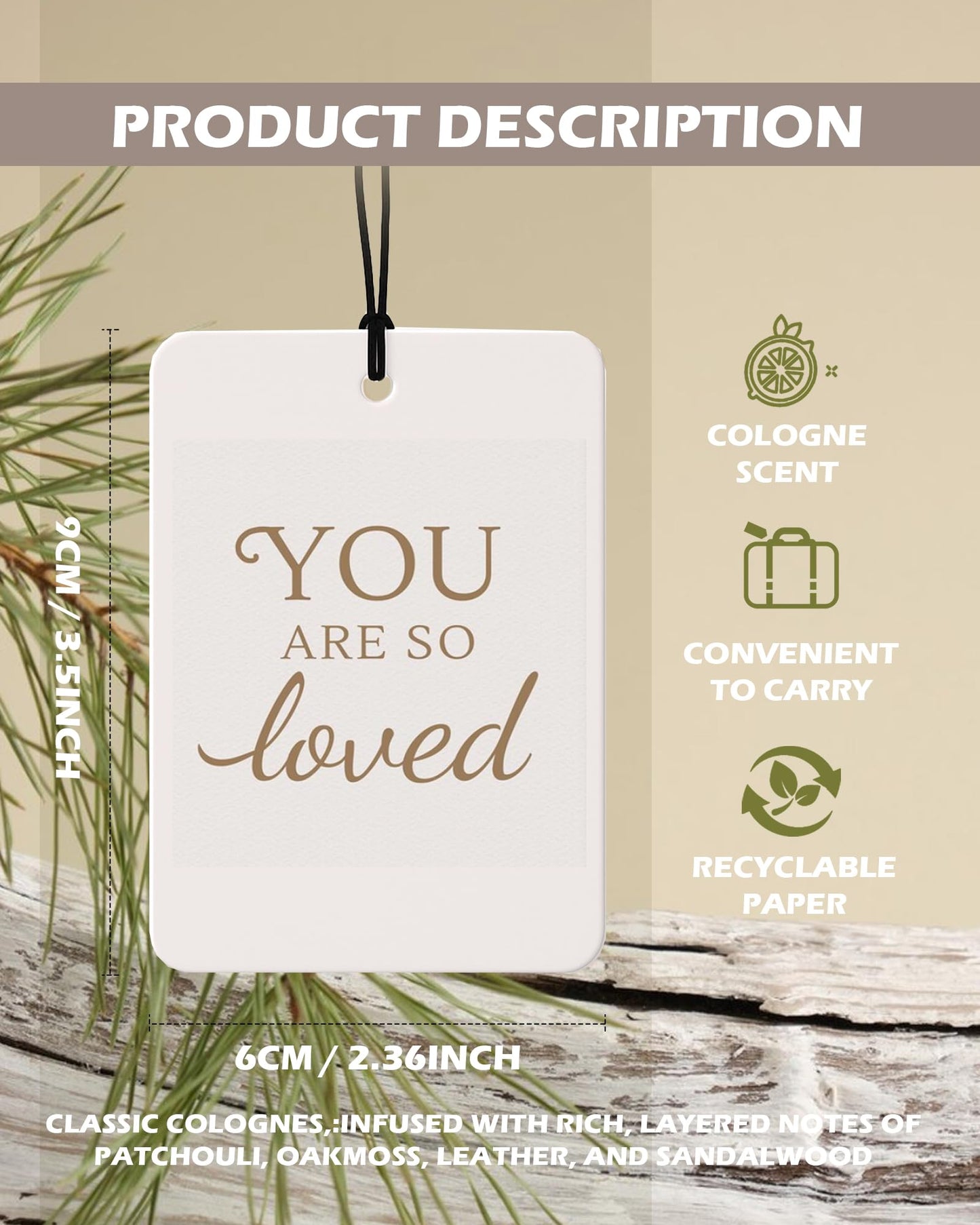 Cute Pink Cologne Car Air Freshener 4 Pcs