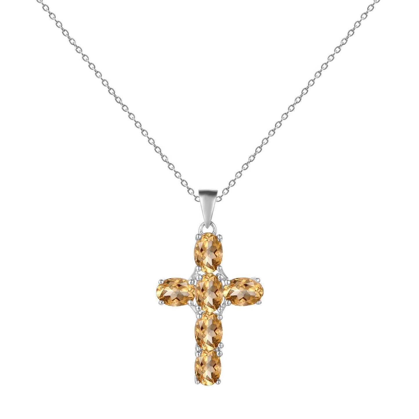 Silver Inlaid Crystal Cross