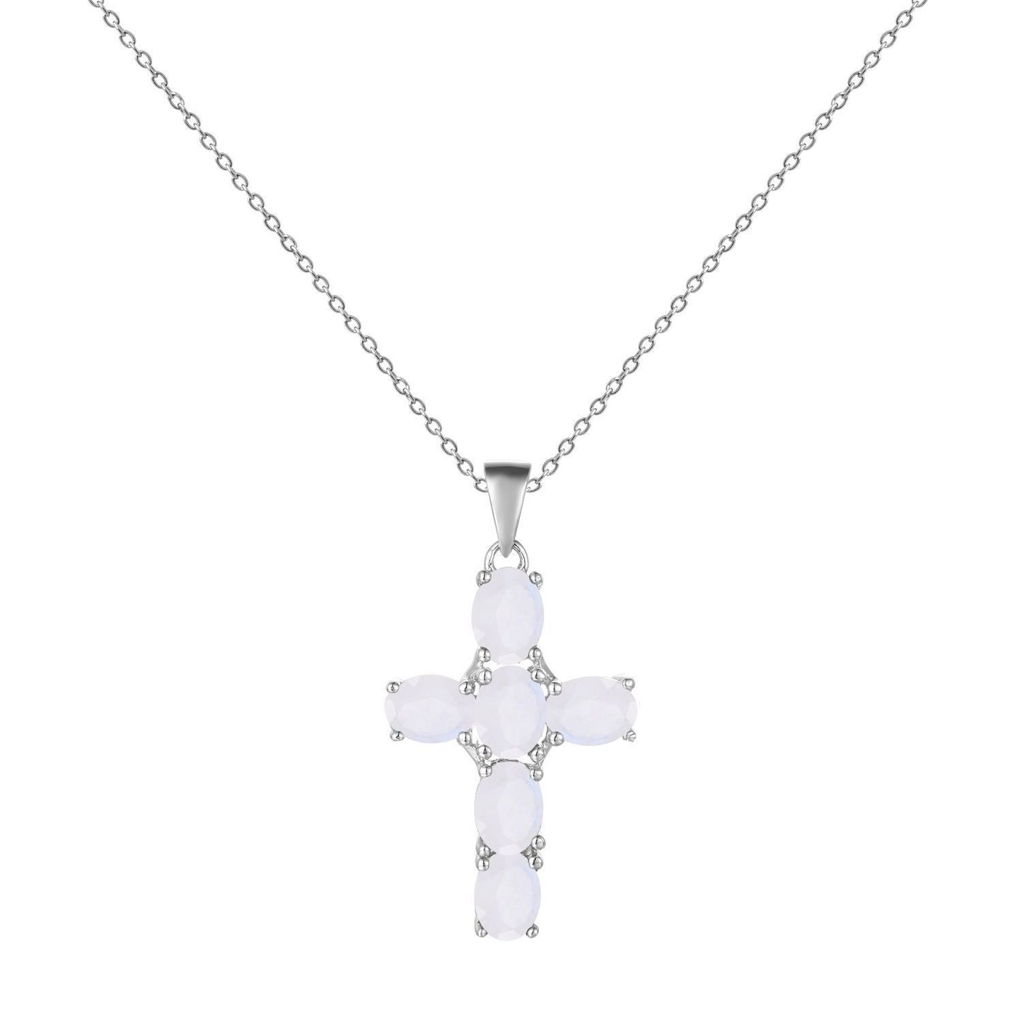 Silver Inlaid Crystal Cross