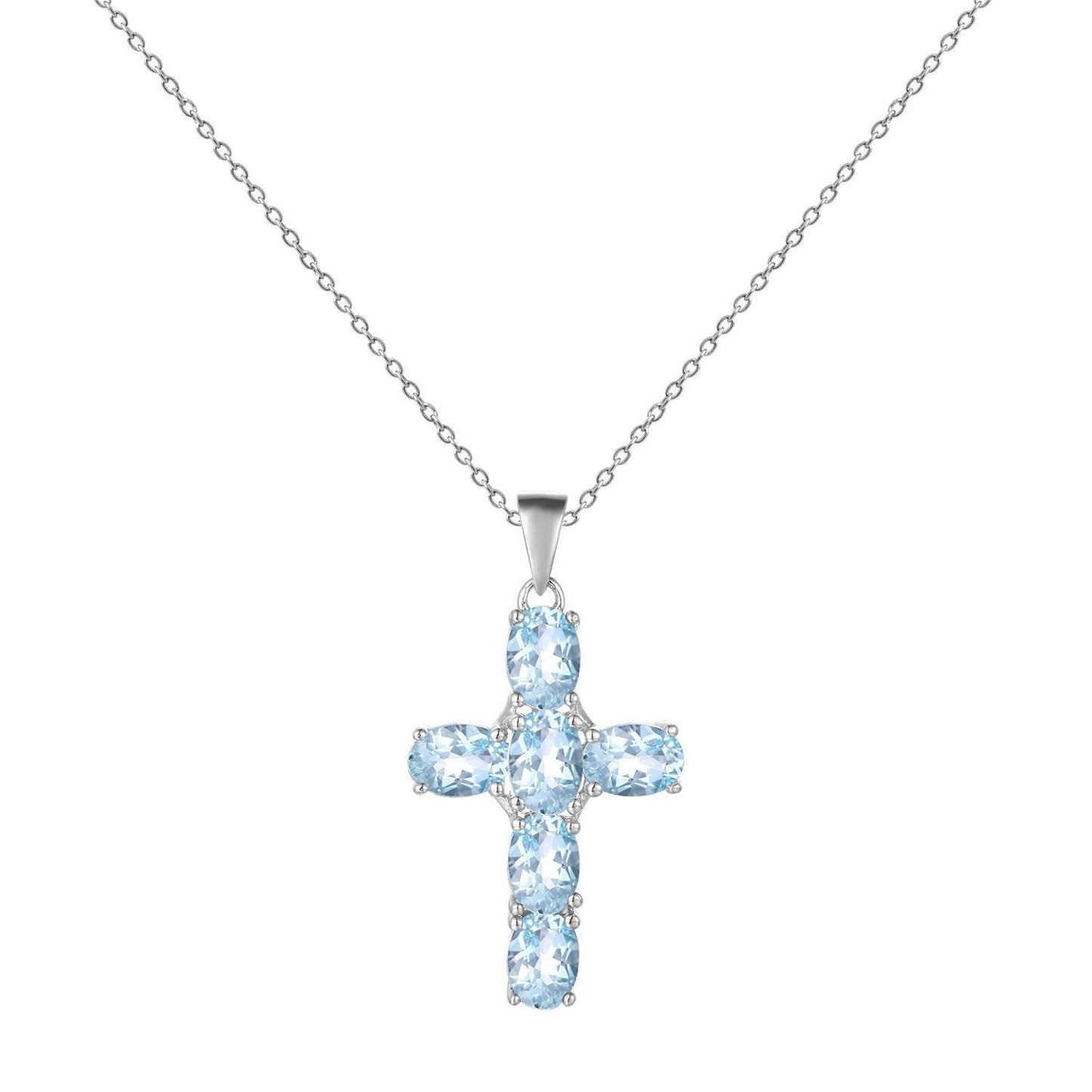 Silver Inlaid Crystal Cross