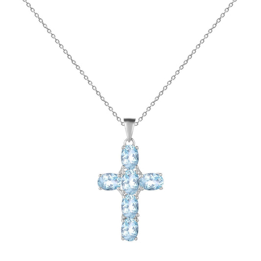 Silver Inlaid Crystal Cross