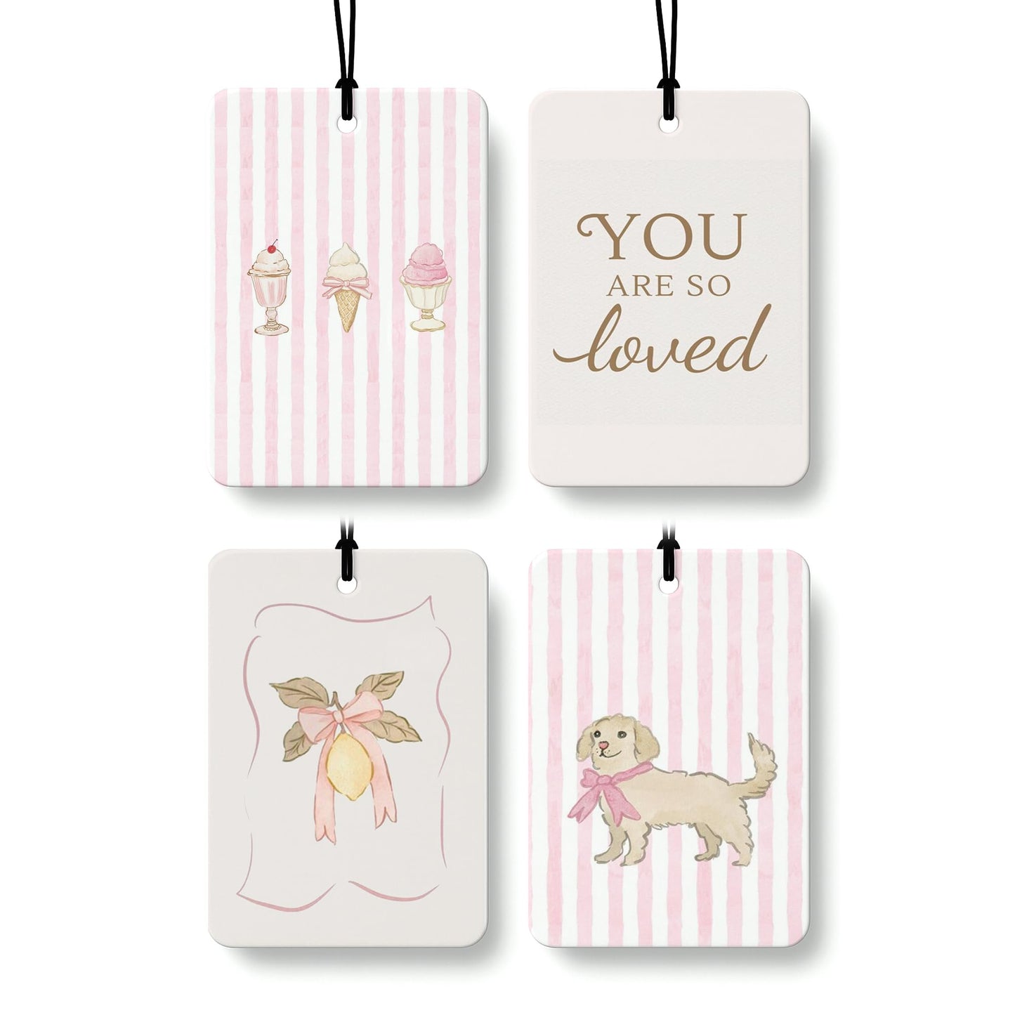 Cute Pink Cologne Car Air Freshener 4 Pcs