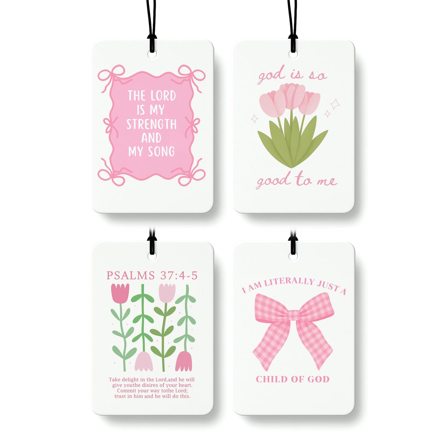 Cute Pink Cologne Car Air Freshener 4 Pcs