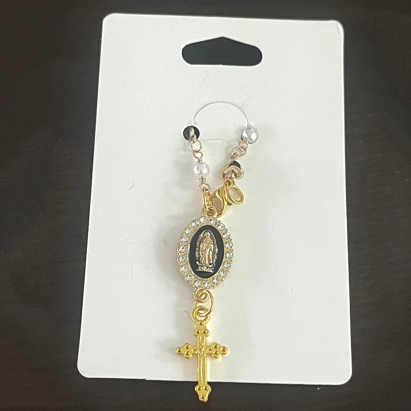 Steering Wheel Rosary Charm