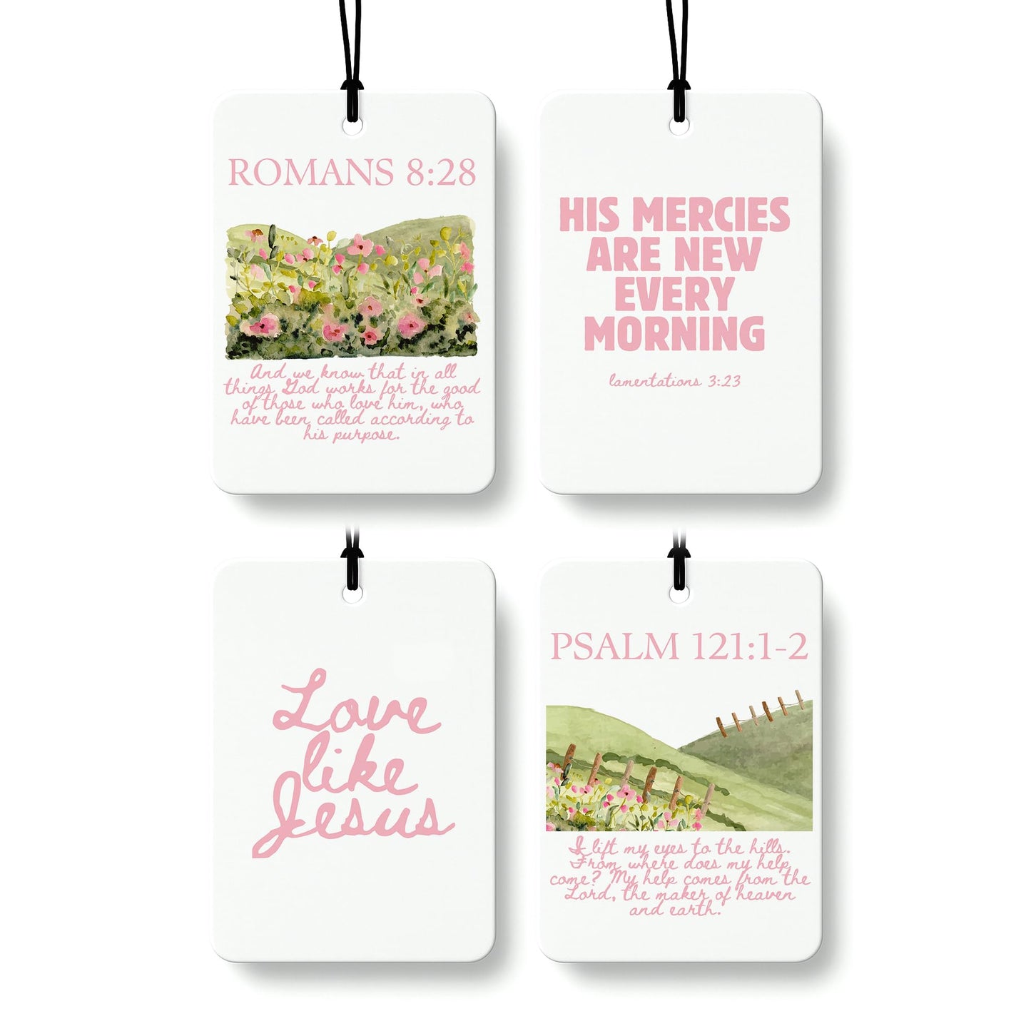 Cute Pink Cologne Car Air Freshener 4 Pcs