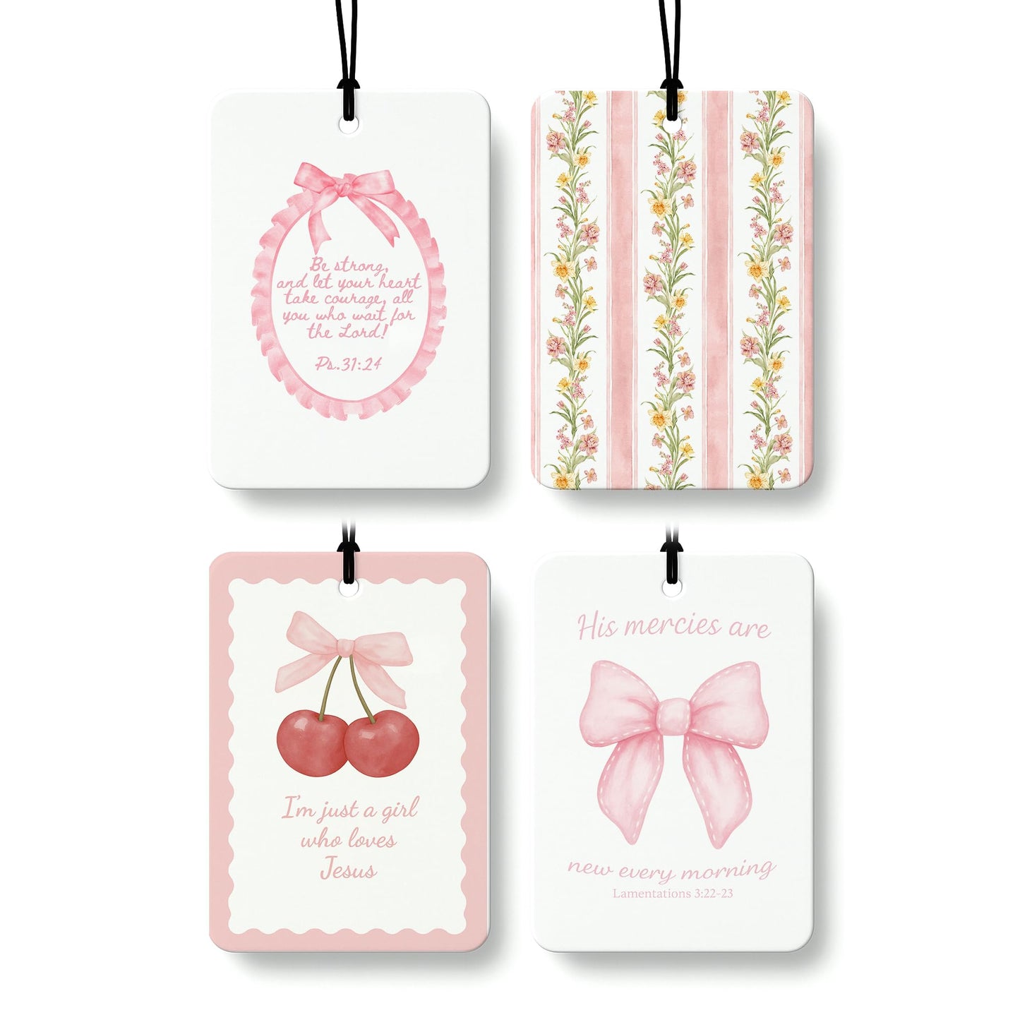 Cute Pink Cologne Car Air Freshener 4 Pcs