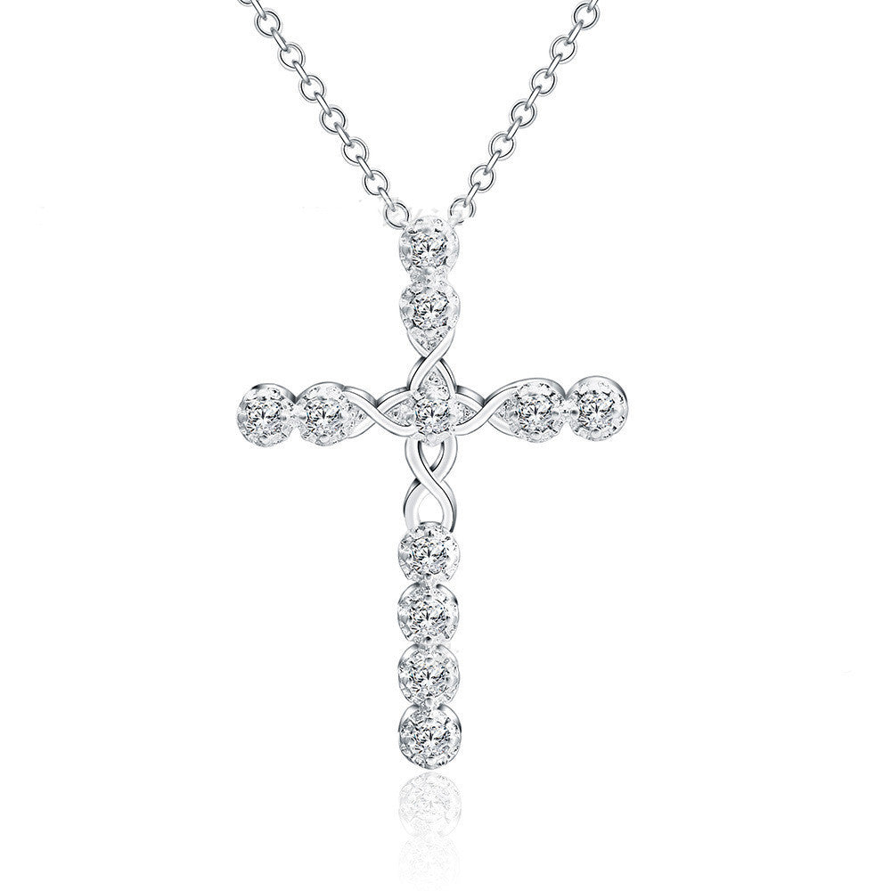 Creative silver cross necklace