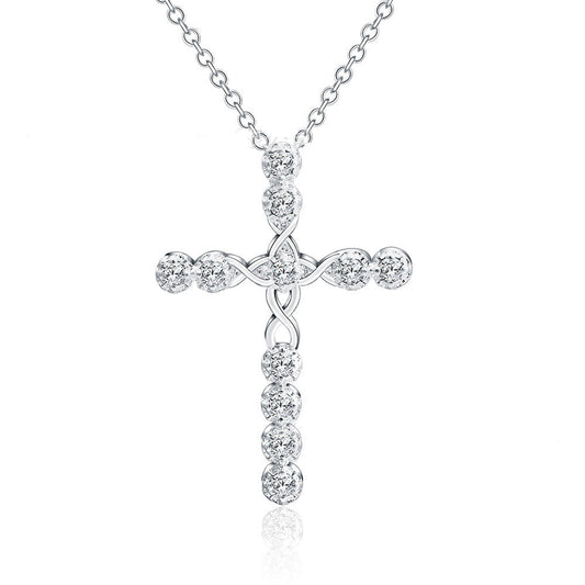 Creative silver cross necklace