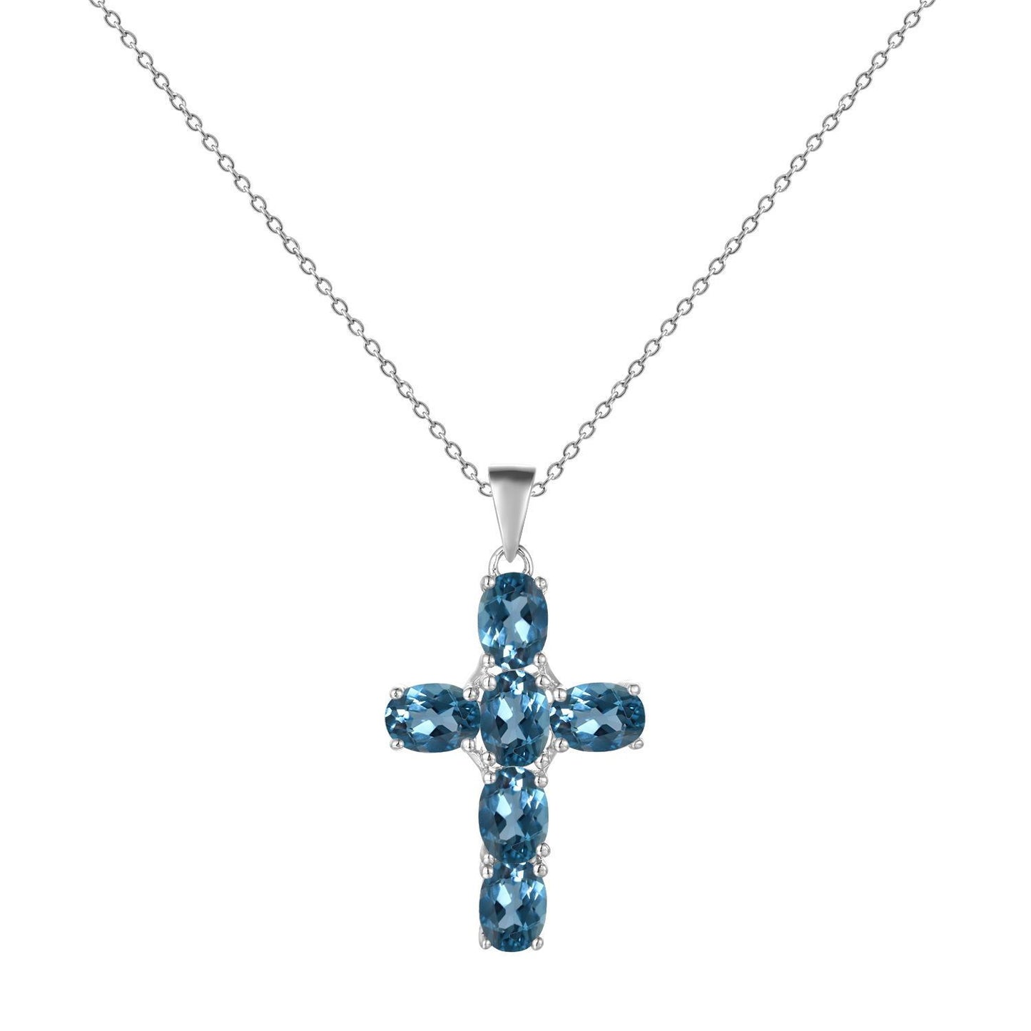 Silver Inlaid Crystal Cross