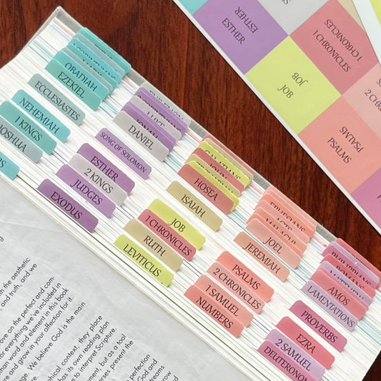 Laminated Bible Tabs, Large Print Stickers