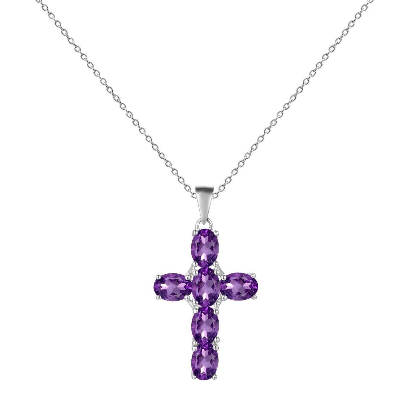 Silver Inlaid Crystal Cross