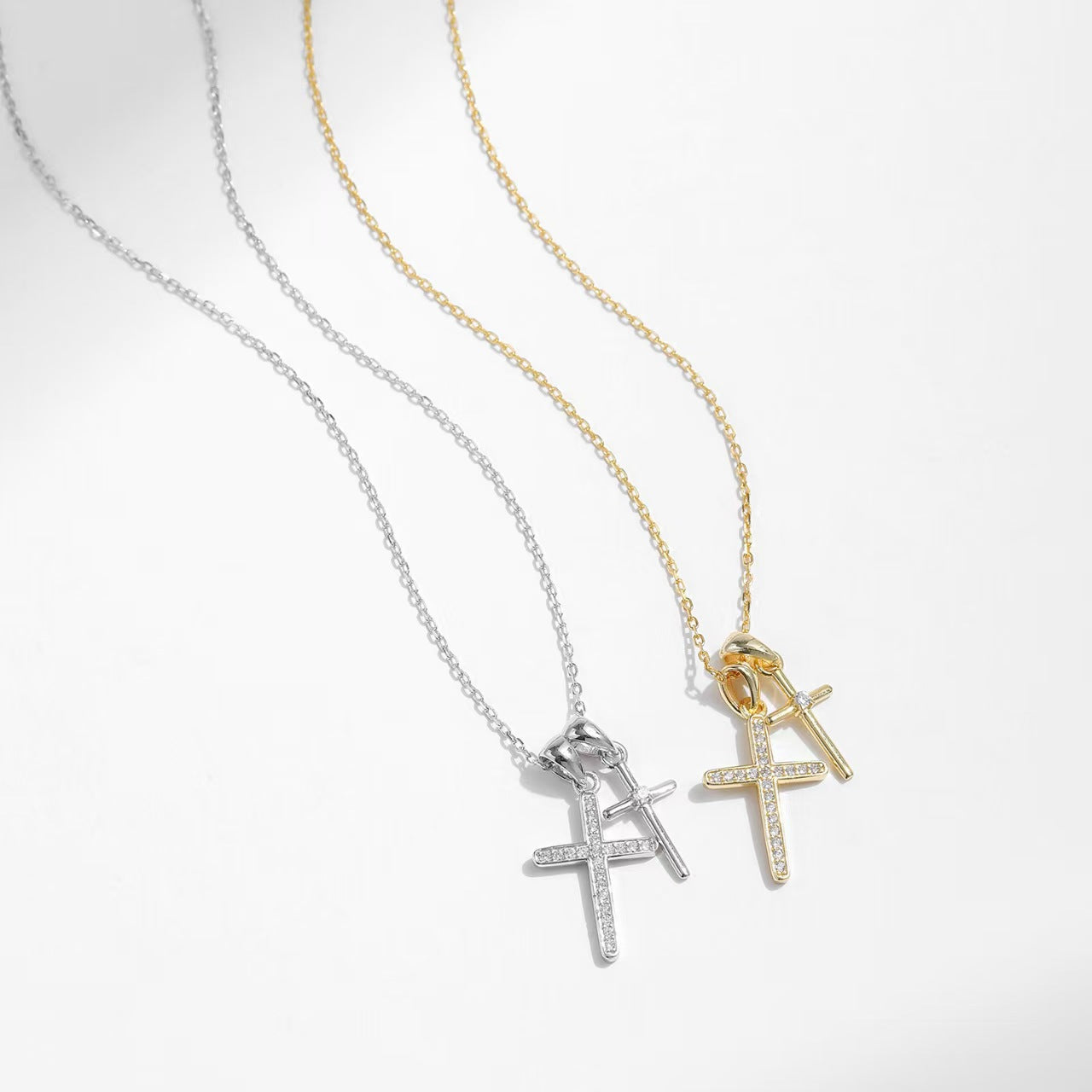 Women's Ins Double Cross Necklace