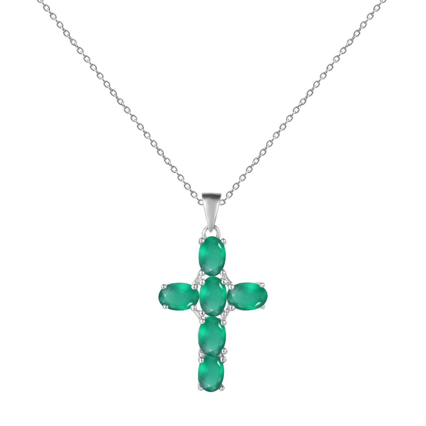 Silver Inlaid Crystal Cross
