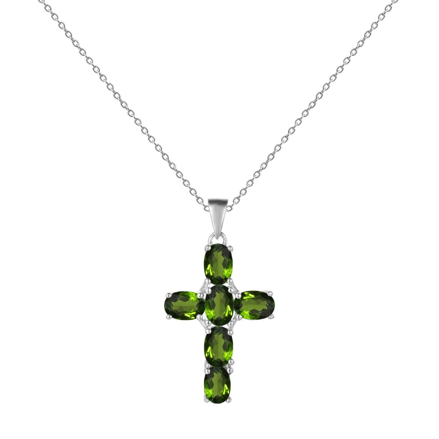 Silver Inlaid Crystal Cross